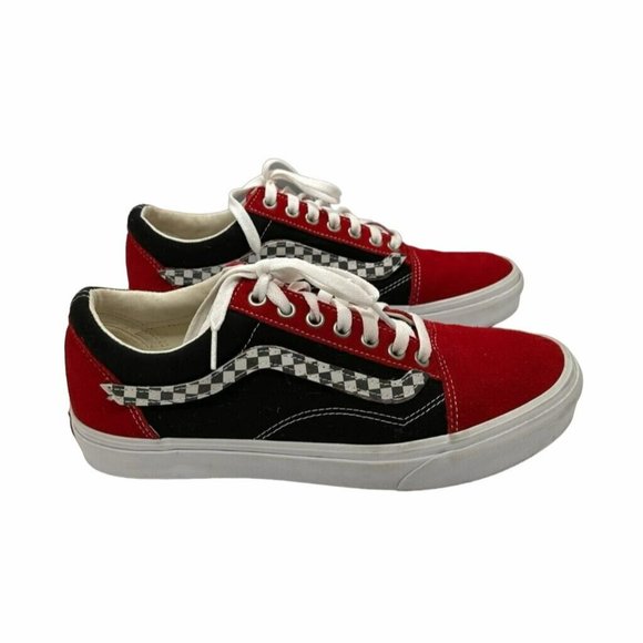 Vans Other - 🤩Size 9 Men's VANS Old Skool Colorblock Black Red White Sneakers suede low top